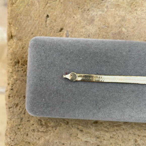 Solid Gold 14k Herringbone Bracelet - Picture 7 of 12